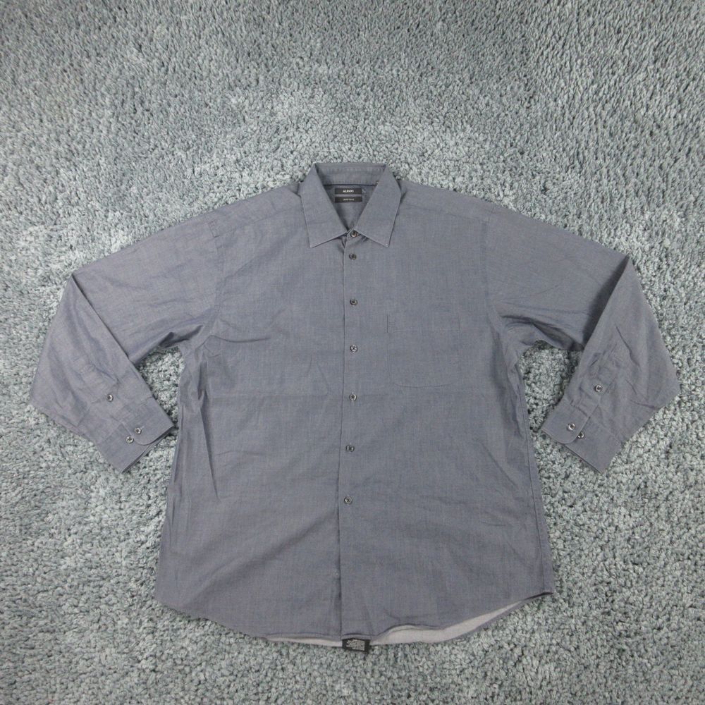 Alfani Shirt Mens Large Gray Blue Blend Long Sleeve